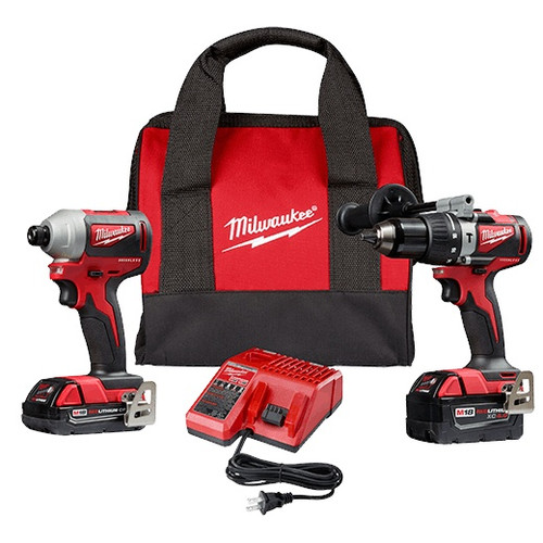 Cordless Combo Tool Kit, 2000/3400 rpm,  1/2 in Chuck, 9 -Piece, Kit, Hammer Drill,  3-Speed Impact Driver, 18 VDC, M18™ REDLITHIUM™ Lithium-Ion, Lithium-Ion