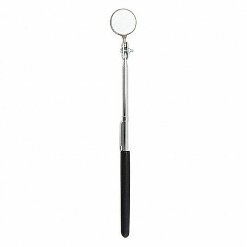 Inspection Mirror, 7/8 in dia Mirror, Round Shape, Telescoping, Ball Joint Swivel, Vinyl Handle