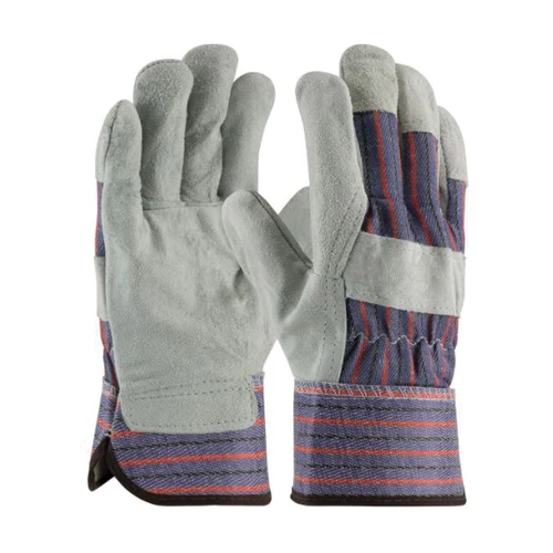 PIP General Purpose Gloves, Large, Cowhide Leather Palm, Cowhide Leather, Black,  Blue,  Gray,  Red , Gunn Cut,  Full Finger,  Wing Thumb, Cotton, Uncoated