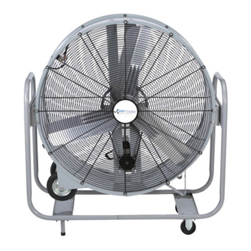 Portable Belt Drive, Non-Oscillating, 380 rpm, 3/4 hp, 115 VAC, 6.4 A, 60 Hz, 2 -Speed, Switch, Steel Blade, Open Drip Proof Motor, 75 dBA, Swivel Mount, Import