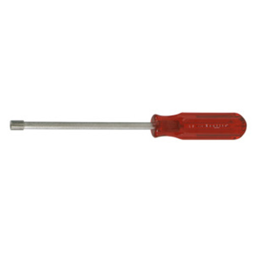 Hex Nutdriver, Extra Long, 5/16 in, 10-1/8 in Lg, Imperial, Hollow Shank, 6 in Lg Shank, Molded Firm Grip, Plastic Handle, Red Handle, Vanadium Steel