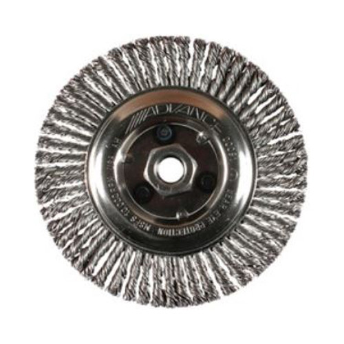 PFERD Wheel Brush, 4 in Dia Brush, 3/16 in Wd Face, 5/8 in-11 Arbor Hole, Stringer Bead Knot Filament/Wire, 0.02 in Dia Wire, Carbon Steel Fill, 3/4 in Lg Trim PFERD Wheel Brush, 4 in Dia Brush, 3/16 in Wd Face, 5/8 in-11 Arbor Hole, Stringer Bead Knot Filament/Wire, 0.02 in Dia Wire, Carbon Steel Fill, 3/4 in Lg Trim