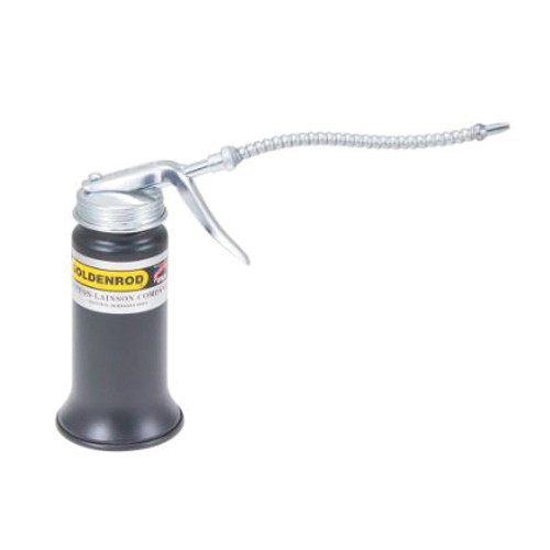 Oiler, Piston Gip, 6 oz Container, 4.656 in Ht, 2.377 in Wd, Coppper Bronze Bowl, Flexible Spout, 6 in Lg Spout