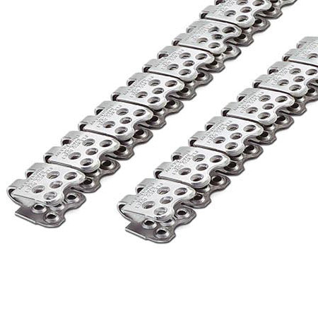 Fastener Strip, Rivet Hinged, Hinge, 24 in Lg, 450 Fastener PIW, 7/32 to 7/16 in Thk Belt, 400 Stainless Steel, 9 in Min Dia Pulley