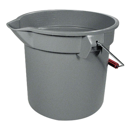 Mop Bucket, Round, 14 qt, 11.2 in Lg, Gray Color