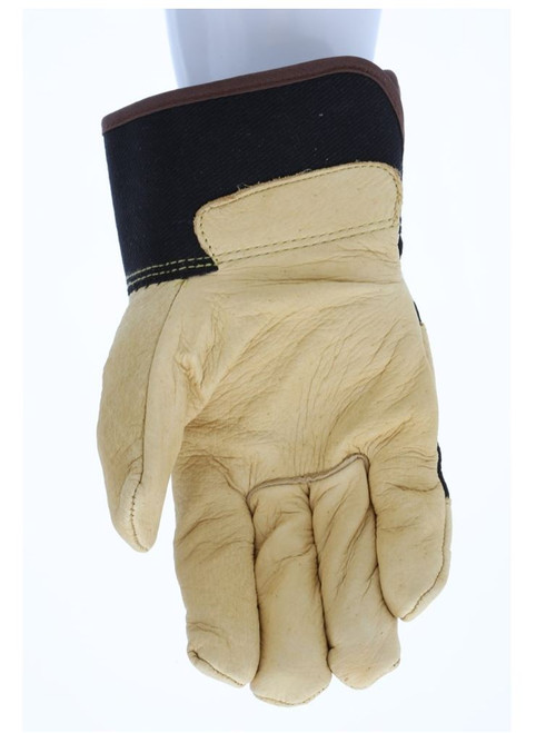 General Purpose Gloves, Premium Grade, 2X-Large, Grain Pigskin Leather Palm, 7 ga Cotton Thread,  Leather,  Polyester, Beige,  Black , Thermosock