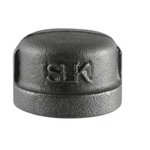 Cap, 300 deg F, Cap, 4 in, NPS End, Class 150, 150 psi, Malleable Iron, Black Color