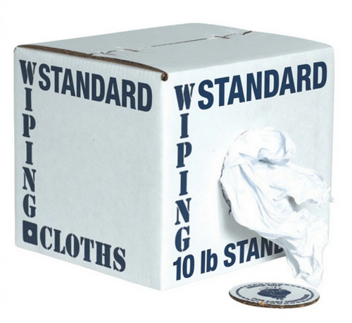 702-10 STANDARD New Washed White Smooth Knit wipers are a good grade at a lower price than the PREMIUM. 10 lb box
