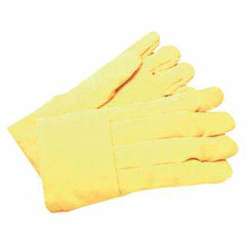 Welding Gloves, Standard, Large, Kevlar Palm, Kevlar, Yellow , Wool, Gauntlet Cuff, Abrasion Resist