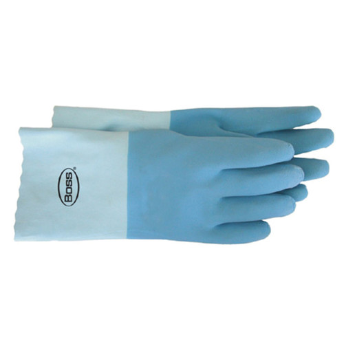 General Purpose Gloves, Interlock-Lined, Large, Blue , PVC Coated