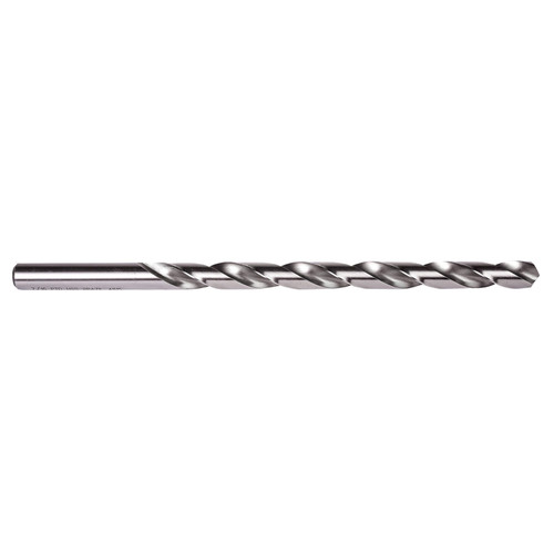 DORMER Extension Drill Bit, General Purpose, 1/4 x 8 in Lg Drill Point, Conventional Point, Right Hand Cut, High Speed Steel Cut Edge, High Speed Steel, Bright, ANSI