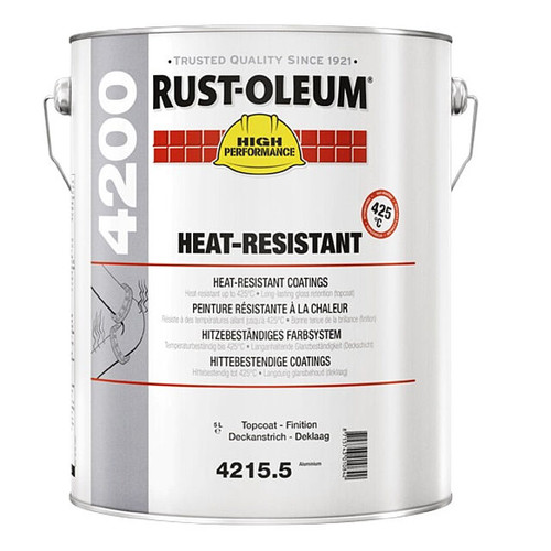 Heat Resistant Coating, Can, 2 gal Container, 20.4 lb, Solvent Base, 2 hr Drying, 24 hr Curing, Silver , Solvent, 5 to 35 deg C, 40 deg C Flash, 499 g/L VOC Heat Resistant Coating, Can, 2 gal Container, 20.4 lb, Solvent Base, 2 hr Drying, 24 hr Curing, Silver , Solvent, 5 to 35 deg C, 40 deg C Flash, 499 g/L VOC