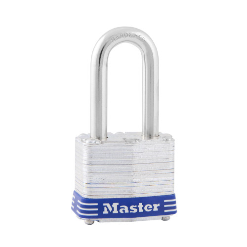 Security Padlock, 0.625 in Wd Shackle, Steel Shackle, 1.5625 in Wd Body, 4-Pin Cylinder Locking, Silver Color, Different Key, 3, 0.28125 in Dia Shackle, 3DLF