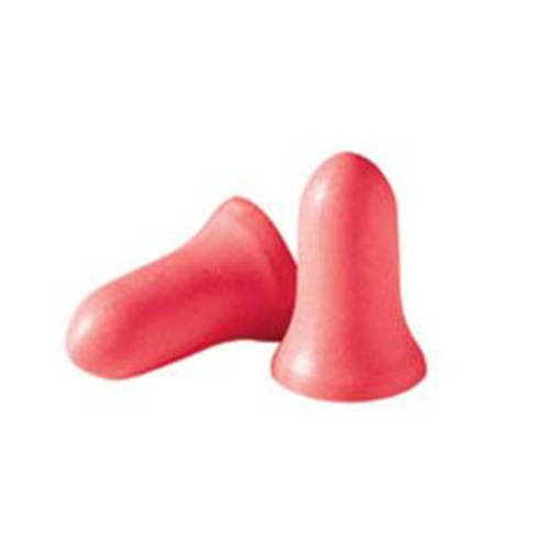 Ear Plug, Uncorded, 33 dB, Bell Shape, Universal, Polyurethane Plug, Coral Cord, Disposable