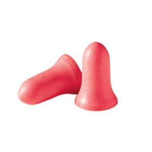 Ear Plug, Uncorded, 33 dB, Bell Shape, Universal, Polyurethane Plug, Coral Cord, Disposable