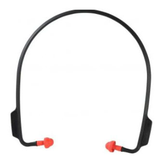 Ear Plug, Reusable Banded, 20 dB, Self-Sealing Flange Shape, Universal, Red Plug, Thermoplastic Elastomer Plug, Black Cord