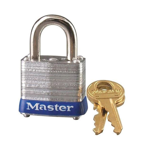 Security Padlock, 1/2 in Wd Shackle, Steel Shackle, 1-1/8 in Wd Body, 4-Pin W7 cylinder Locking, Silver , Different Key, 7, 3/16 in Dia Shackle