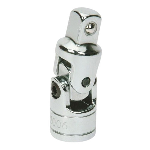 Universal Joint, Imperial, Male Drive, 0.5 in Male Drive, 2.6875 in Lg, Socket Adapter, ANSI B107.10M, CSA, Steel, Polished Chrome Coated, 32006