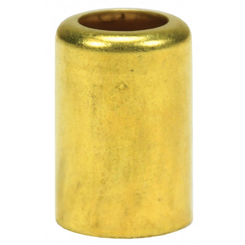Ferrule, 3/8 in, Crimp End, 1 in Lg, Brass, 0.718 in ID, Domestic