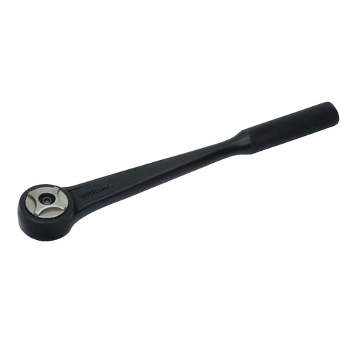 Drive Ratchet, 1 Reversible, Alloy Steel, Chrome, Imperial, 1/2 in Drive, 15 in Lg, Round Head, 15 deg Min Arc Swing, 72 -Geared Teeth, Smooth Comfort Grip