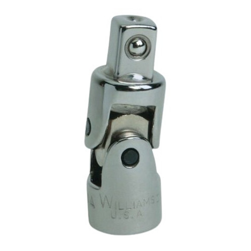Universal Joint, Imperial, Male Drive, 0.5 in Male Drive, 2.6875 in Lg, Socket Adapter, ANSI B107.10M, CSA, Steel, Polished Chrome Coated, JHWS-140A