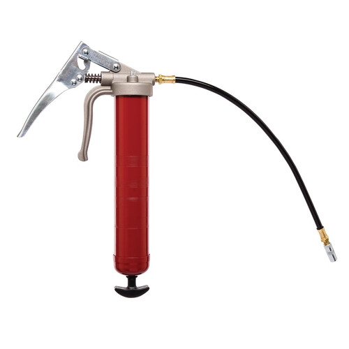 Grease Gun, Pistol Grip, 16 oz, 7500 psi Operating, Ergonomic,  Pistol Grip, Die Cast Aluminum,  Vinyl Handle, NPTF Outlet, Die Cast Aluminum Tube