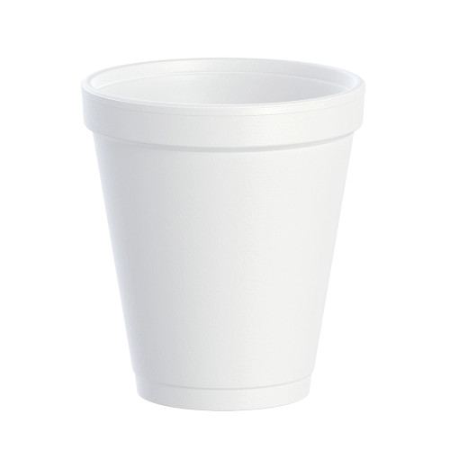 Foam Cup, Insulated, 8 fl oz, 3.2 in Dia, 3-1/2 in Ht, Foam, White Color Foam Cup, Insulated, 8 fl oz, 3.2 in Dia, 3-1/2 in Ht, Foam, White Color