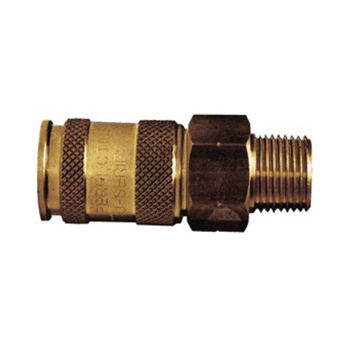 Pneumatic Coupler, Quick Disconnect, 300 psi, Coupling, Brass, 2.44 in Lg, Quick Disconnect Coupler x NPTF End, 0.92 in OD, 1/4 in, -40 to 250 deg F Pneumatic Coupler, Quick Disconnect, 300 psi, Coupling, Brass, 2.44 in Lg, Quick Disconnect Coupler x NPTF End, 0.92 in OD, 1/4 in, -40 to 250 deg F