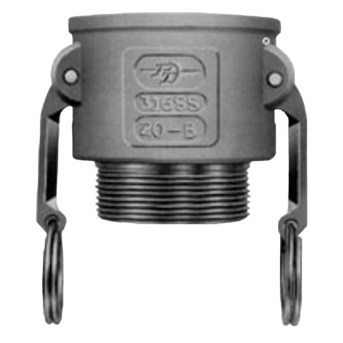 Coupler, Type B,  Cam and Groove, Coupler, 4 x 2 in, Female Coupler x MNPT End, Aluminium, Domestic