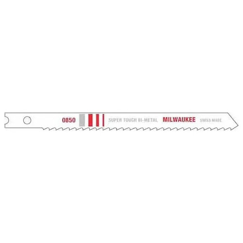 Jig Saw Blade, Heavy Duty, 4 in Lg, 9/32 in Wd, Milled Teeth, 1/4 in Shank, U Shank, Bi-Metal Cut Edge, Bi-Metal Body, Metal Applicable, 8 TPI