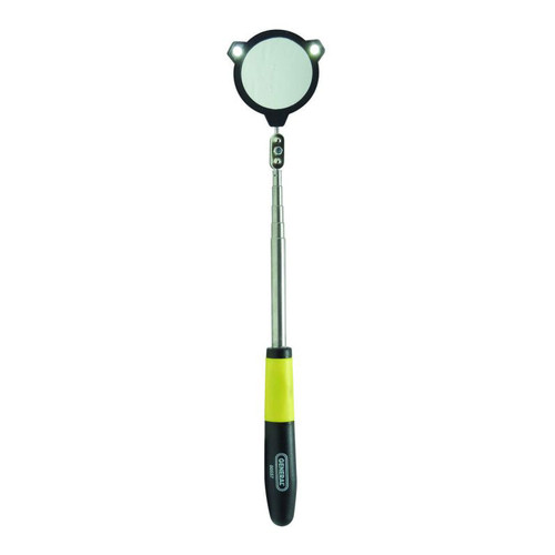 Inspection Mirror, Lighted, 1-7/8 in Mirror, Round Shape, Non-Slip,  Cushion Grip, 360 deg Double Ball Joint Swivel