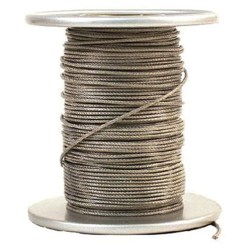 Cable, Aircraft, 3/16 x 1/4 in, 7 x 19 Strand, 840 lb, Galvanized Steel