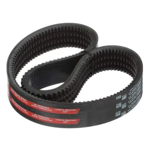 GATES Wedge V-Belt, 4/3VX630 Molded Notch,  Heavy Duty, 3VX Section, 0.39 in Wd Top, 62.24 in Lg Outside, 0.31 in Thk, 4 -Rib, 3.82 in Min Dia Pulley, -60 to 250 deg F, EPDM