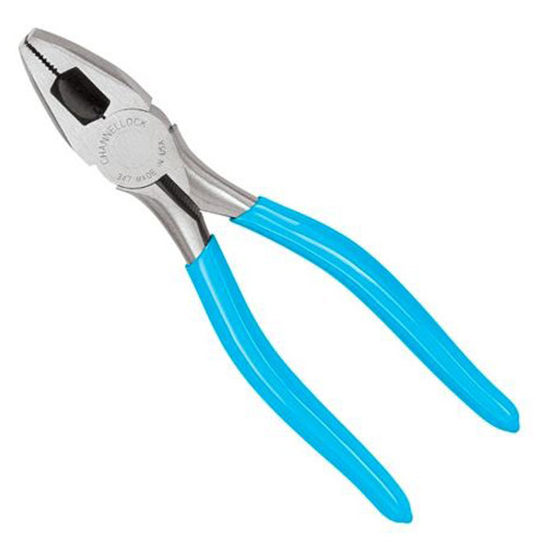Combination Plier, 0.81 in, Round Nose Jaw, 1-59 in lg Jaw, C1080 High Carbon Steel Jaw, 9 in Lg, C1080 High Carbon Steel Handle, Comfort Grip, Blue Color