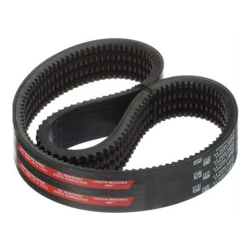 GATES Wedge Belt, 4/VX1120 Heavy Duty, 5VX Section, 0.63 in Wd Top, 110.67 in Lg Outside, 1/2 in Thk, 4 -Rib, 7.958 in Min Dia Pulley, -60 to 250 deg F, 4 -Band, EPDM