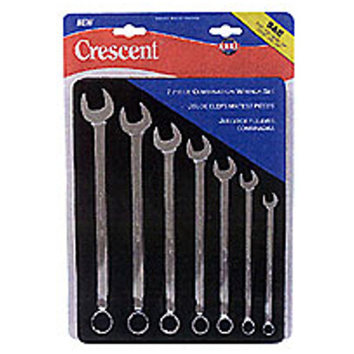 Combination Wrench Set, 7 -Piece, 5/16,  3/8,  7/16,  1/2,  9/16,  5/8 and 11/16 in, Imperial