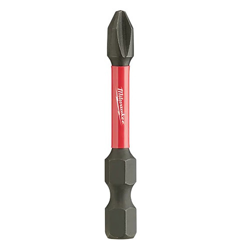 Screwdriver Bit, Power Return, #2 Point, Philips Point, 2 in Lg, Hex Shank, 1/4 in Shank, Alloy Steel, Black Phosphate, Black Color, 48-32-4602
