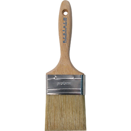 Paint Brush, Angled Cut, 3 in Brush, White China Brush, Stainless Steel Ferrule, Beavertail, Wood Handle