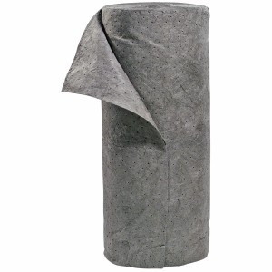 SPILLTECH Split Roll, Heavy Weight, 150 ft Lg, 30 in Wd, 55.2 gal, Fluids Absorbed Universal, Polypropylene, Gray Color