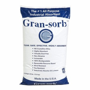 SPILLTECH Absorbent, Granular, 30 lb Container, Bag, 4 gal, Fluids Absorbed Oil/Coolant/Solvent/Water, Cellulose, Gray Color