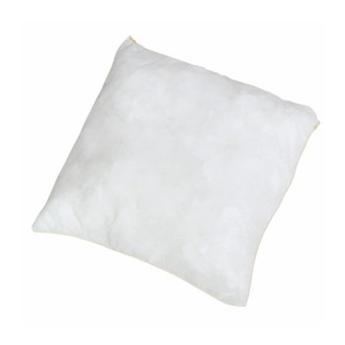 Pillow, Oil Only, 18 in Lg, 18 in Wd, 2.3 gal, Fluids Absorbed Oil/Petroleum-Based/Water, Polypropylene, White Color Pillow, Oil Only, 18 in Lg, 18 in Wd, 2.3 gal, Fluids Absorbed Oil/Petroleum-Based/Water, Polypropylene, White Color