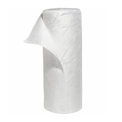 SPILLTECH Absorbent Roll, 150 ft Lg, 30 in Wd, 55.2 gal, Fluids Absorbed Diesel Fuel/Gasoline/Hydraulic Oil/Jet Fuel/Motor Oil, Polypropylene, White Color
