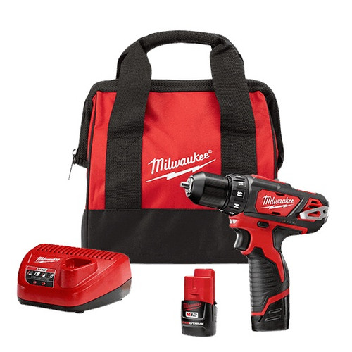 Cordless Drill Kit, 3/8 in Chuck, 0 to 1500 rpm No-Load, 275 in-lb Torque, 12 VDC, Lithium-Ion, 1-1/2 Ah, 1 Battery, Metal Housing, Pistol Grip,  T, 7-3/8 in Lg
