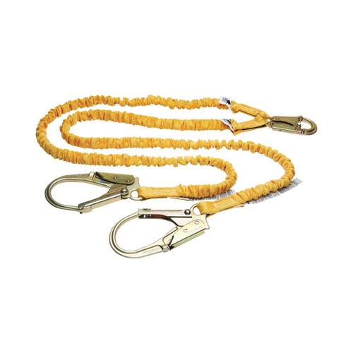 Lanyard, 2 -Leg, 5000 lb Tensile, Snap Hook Anchorage, 2-1/2 in Anchorage Hook Gate Open, Snap/Rebar Hook, ANSI Z359.2,  OSHA 1910,  OSHA 1926, 310 lb, 6 ft Lg