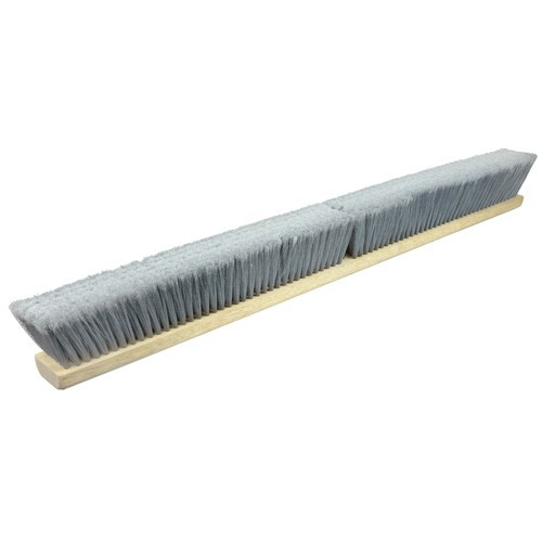 Sweeping Broom, Floor, 36 in Lg, 3 in Lg Trim, Fine Sweep Face, Polystyrene Bristle, Flagged Silver Bristle, Lacquered Hardwood Block
