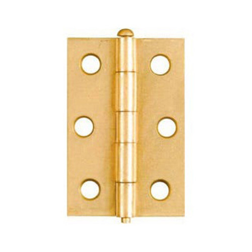 Butt Hinge, Full Mortise Utility, 2-1/2 in Ht, 1-11/16 in Wd, Dull Brass