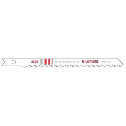 Jig Saw Blade, Heavy Duty, 4 in Lg, 9/32 in Wd, Milled Teeth, 1/4 in Shank, U Shank, Bi-Metal Cut Edge, Bi-Metal Body, Wood Applicable, 6 TPI