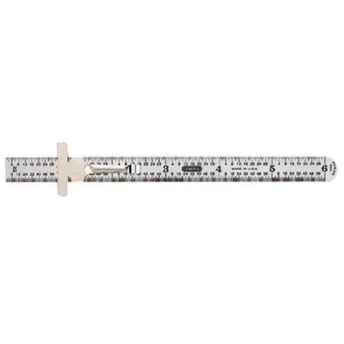 Ruler, Industrial Precision, 6 in Lg, 3/4 in Wd, Imperial, Metric, Stainless Steel Ruler, Industrial Precision, 6 in Lg, 3/4 in Wd, Imperial, Metric, Stainless Steel