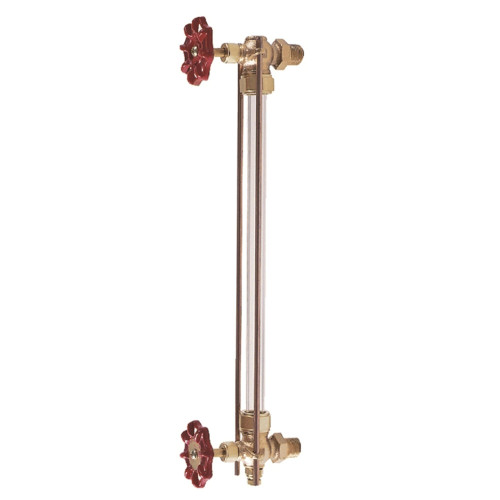 Water Gauge, Standard Pattern, 125/300 psi, Bronze Calibration Unit, EPDM Gasket, Bronze Bushing, Glass Rod, 1/2 in MNPT, 400 to 100 deg F