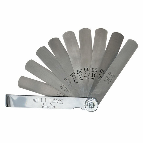 Feeler Gauge, Heavy Duty,  Standard, 10 -Blade, Carbon Steel